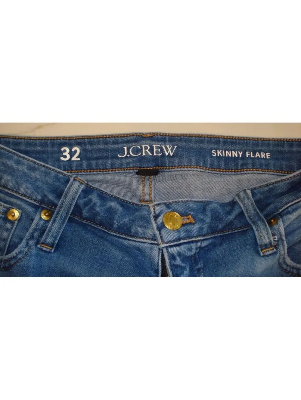 J.Crew 70's style Skinny Flare Slim fit Blue Jeans in Margaret wash Women's 32